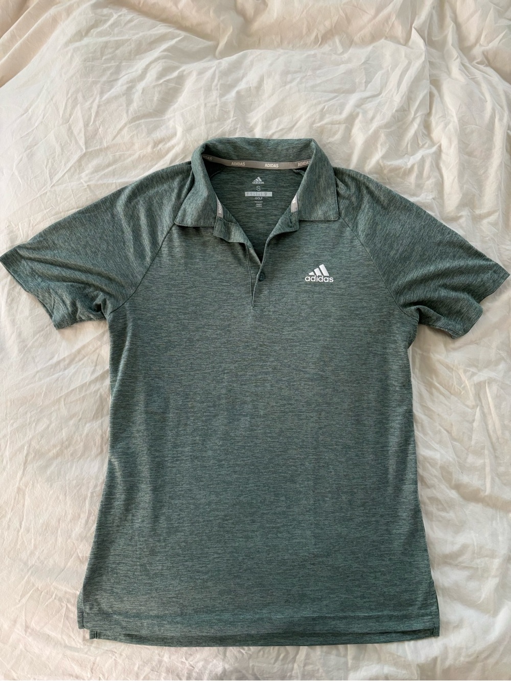 adidas Men's Heather Green Performance Polo